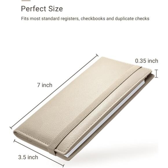 Checkbook Cover Premium Vegan Leather Checkbook Holder Slim Wallets - Picture 3 of 8